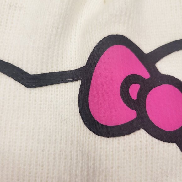 Hello Kitty Face Beanie Hat Hot Pink Bow White - Picture 3 of 8